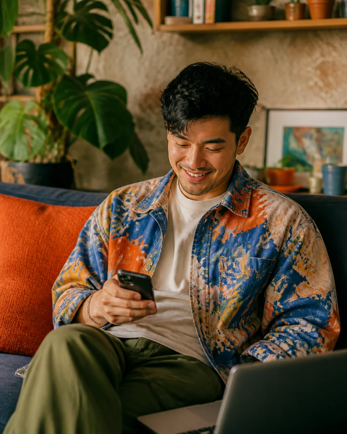 A Monet customer using support from home