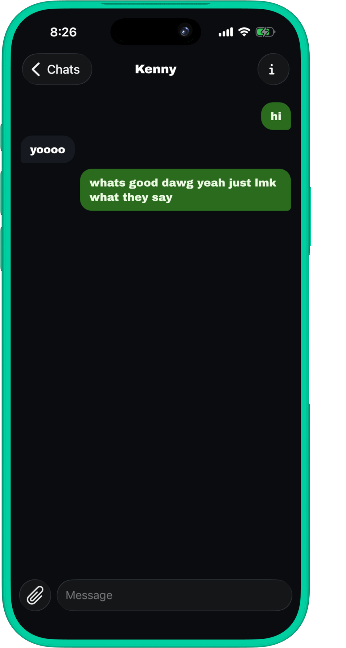 A Telegram conversation inside Monet