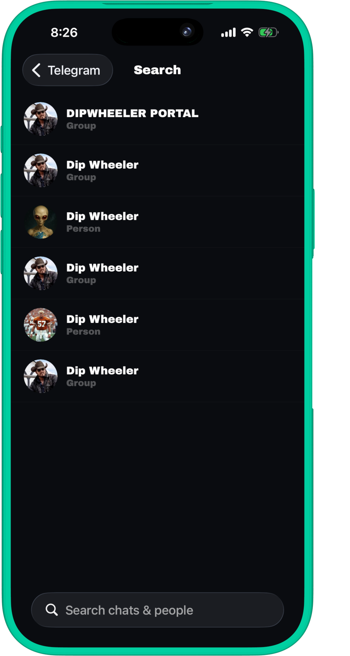 Telegram search inside Monet